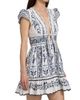 Farm Rio Women's Flowers Arch Ruffled A-Line Minidress - 4