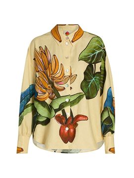Farm Rio Women's Fruit-Print Linen-Blend Shirt