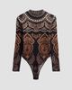 Farm Rio Women's Nicole Paisley Ribbed-Jersey Bodysuit - 6