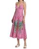 Farm Rio Women's Palm Tree Cutwork Striped Midi-Dress - 2