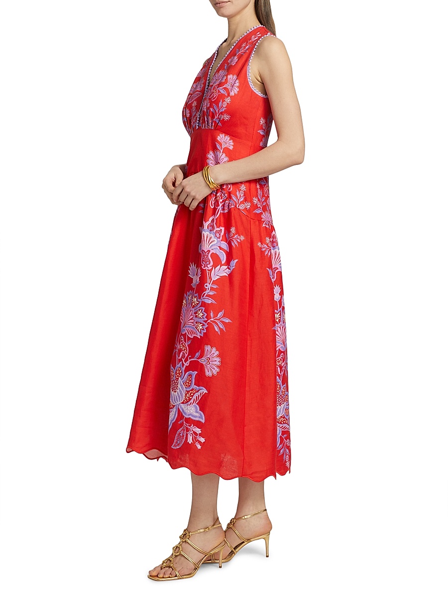 farm rio red porcelain dress Porcelain Garden Red Midi Dress