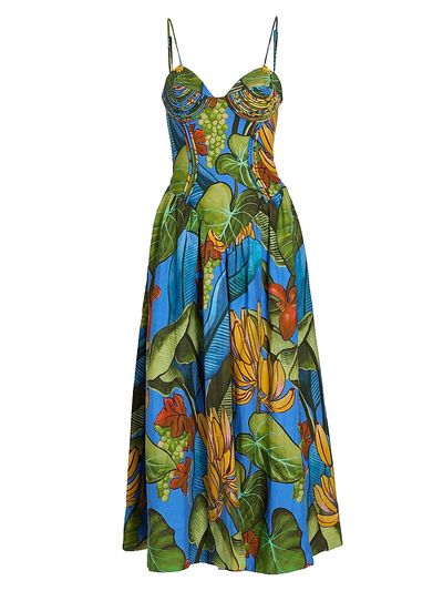 Farm Rio Women's Printed Linen-Blend Maxi Dress