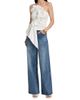 Farm Rio Women's Smocked Ruffled Cotton Strapless Top - 2