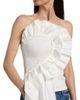Farm Rio Women's Smocked Ruffled Cotton Strapless Top - 6