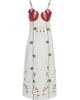 Farm Rio Women's Tulip Richilieur Embroidered Linen Midi-Dress - 1