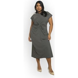 FASHION-SZN CURVE FASHION-SZN CURVE Cinched Striped Print Midi Dress