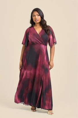 FASHION-SZN CURVE FASHION-SZN CURVE Elegant Abstract Print Mesh Maxi Dress