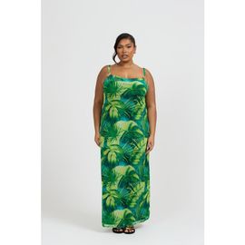 FASHION-SZN CURVE FASHION-SZN CURVE Print Trim Maxi Dress