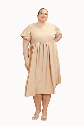 FASHION-SZN CURVE FASHION-SZN CURVE Puff Sleeve Smock Dress