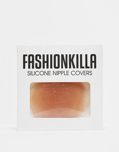 Fashionkilla Fashionkilla adhesive silicone nipple cover in beige-Brown