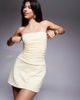 Fashionkilla Fashionkilla cotton bandeau ruched waist mini dress in yellow - 1