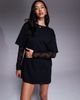 Fashionkilla Fashionkilla cotton lace sleeves mini t-shirt dress in black - 2