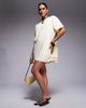 Fashionkilla Fashionkilla cotton ruched tie side mini T-shirt dress in yellow-White - 4