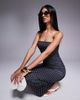 Fashionkilla Fashionkilla double sculpted slinky bandeau maxi dress in black polka dots - 1