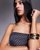 Fashionkilla Fashionkilla double sculpted slinky bandeau maxi dress in black polka dots - 3