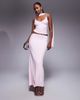 Fashionkilla Fashionkilla double sculpted slinky column maxi skirt in pink - part of a set - 3