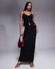 Fashionkilla Fashionkilla double sculpted slinky column mesh overlay maxi skirt in black - part of a set - 1