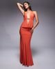 Fashionkilla Fashionkilla double sculpted slinky ruched waist mermaid hem maxi skirt in orange - part of a set - 1