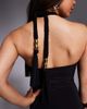 Fashionkilla Fashionkilla Exclusive double sculpted slinky halterneck rope detail drape back mini dress in black - 4