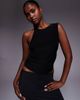 Fashionkilla Fashionkilla exclusive double sculpted slinky high neck open side bead detail top in black - 2