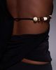Fashionkilla Fashionkilla exclusive double sculpted slinky high neck open side bead detail top in black - 3