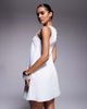 Fashionkilla Fashionkilla linen look smock mini dress in white - 4