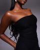 Fashionkilla Fashionkilla mesh overlay ruched waist lettuce edge bandeau mini dress in black - 4