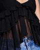 Fashionkilla Fashionkilla mesh tiered frill front cami top in black - 3