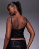 Fashionkilla Fashionkilla sequin scoop neck cami top in black - part of a set - 3