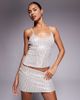 Fashionkilla Fashionkilla sequin scoop neck cami top in silver - part of a set - 1
