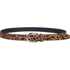 Favorite Daughter Favorite Daughter Favorite Leopard Print Skinny Calf Hair Belt 