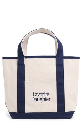 Favorite Daughter Favorite Daughter Small Logo Embroidered Canvas Tote
