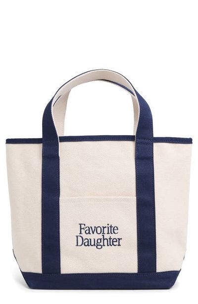 Favorite Daughter Favorite Daughter Small Logo Embroidered Canvas Tote