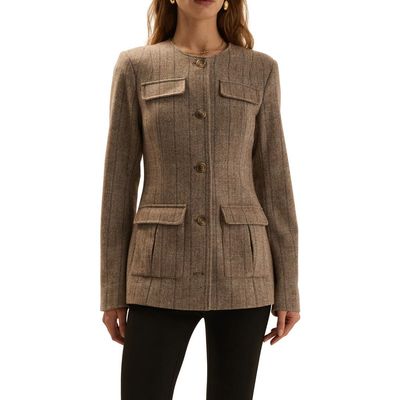 Favorite Daughter Favorite Daughter Spencer Herringbone Wool Blend Jacket