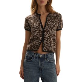 Favorite Daughter Favorite Daughter The 9 to 5 Leopard Print Short Sleeve Cardigan 