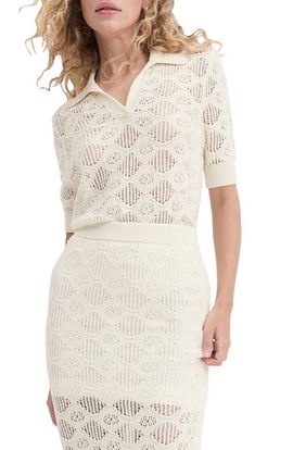 Favorite Daughter Favorite Daughter The Courtside Open Stitch Polo Sweater