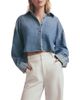 Favorite Daughter Favorite Daughter The Crop Ex Boyfriend Cotton Denim Shirt - 1