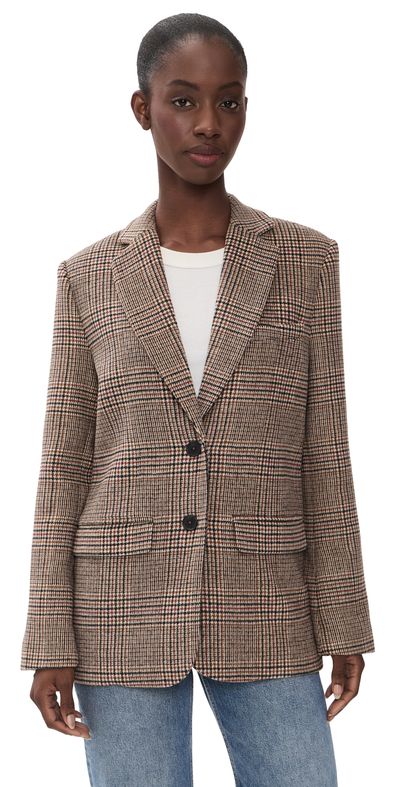 Favorite Daughter Favorite Daughter The Dean Blazer Brown Glen Plaid