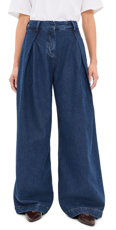 Favorite Daughter Favorite Daughter The Denim Pleats For Days Pants Dark Sea