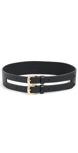 Favorite Daughter Favorite Daughter The Double Take Belt Black/Polished Gold