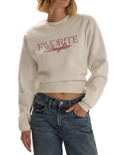 Favorite Daughter Favorite Daughter The Embroidered Ritzy Cropped Sweatshirt