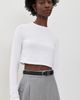 Favorite Daughter Favorite Daughter The Laura Long Sleeve Crop Top White - 2
