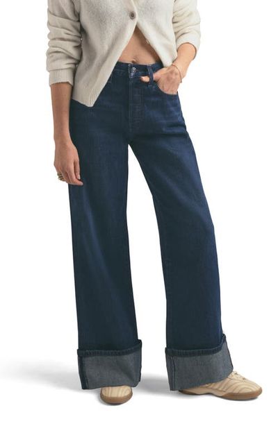 Favorite Daughter Favorite Daughter The Masha Shortie Cuffed High Waist Wide Leg Jeans