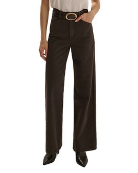 Favorite Daughter Favorite Daughter The Mischa Cotton Stretch High Rise Wide Leg Jeans in Esspreso