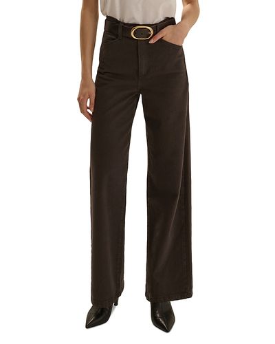 Favorite Daughter Favorite Daughter The Mischa Cotton Stretch High Rise Wide Leg Jeans in Esspreso