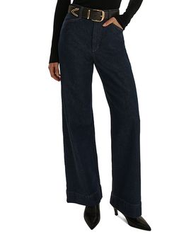 Favorite Daughter Favorite Daughter The Mischa High Rise Wide Leg Jeans in Pepper