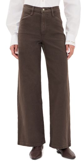 Favorite Daughter Favorite Daughter The Mischa Wide Leg Ankle Jeans Espresso
