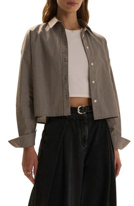 Favorite Daughter Favorite Daughter The Next Chapter Striped Cropped Shirt