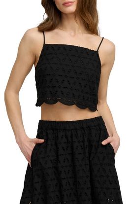 Favorite Daughter Favorite Daughter The Pretty Please Eyelet Embroidered Cotton Crop Camisole