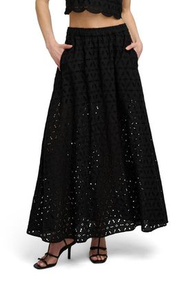 Favorite Daughter Favorite Daughter The Pretty Please Eyelet Embroidered Cotton Maxi Skirt